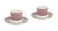 Lucky Rooster Koleksiyonu Bordo - 2'li Çay Fincan Set