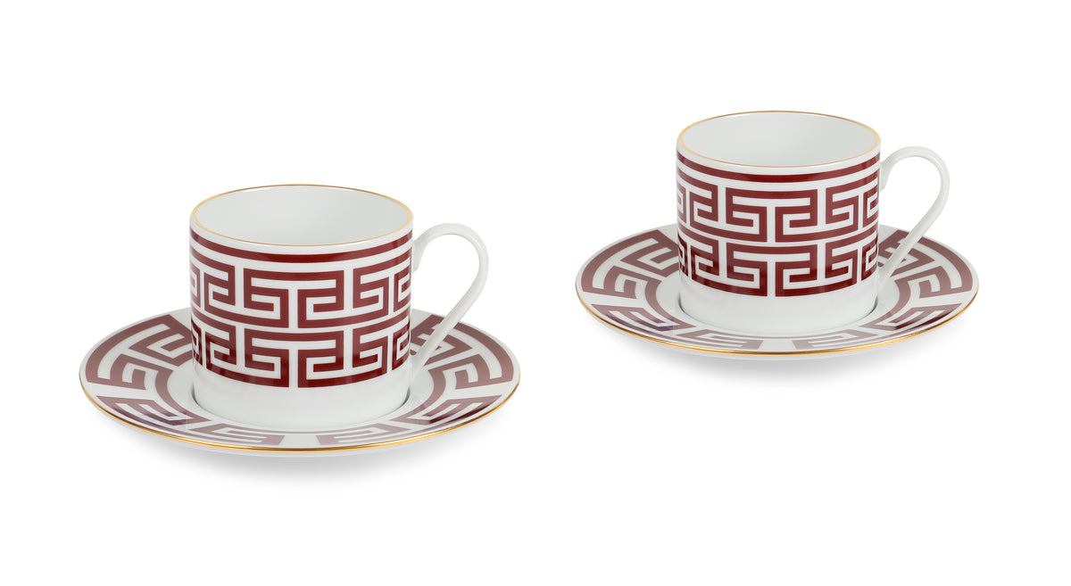 Lucky Rooster Collection Red - Set of Tea Cups