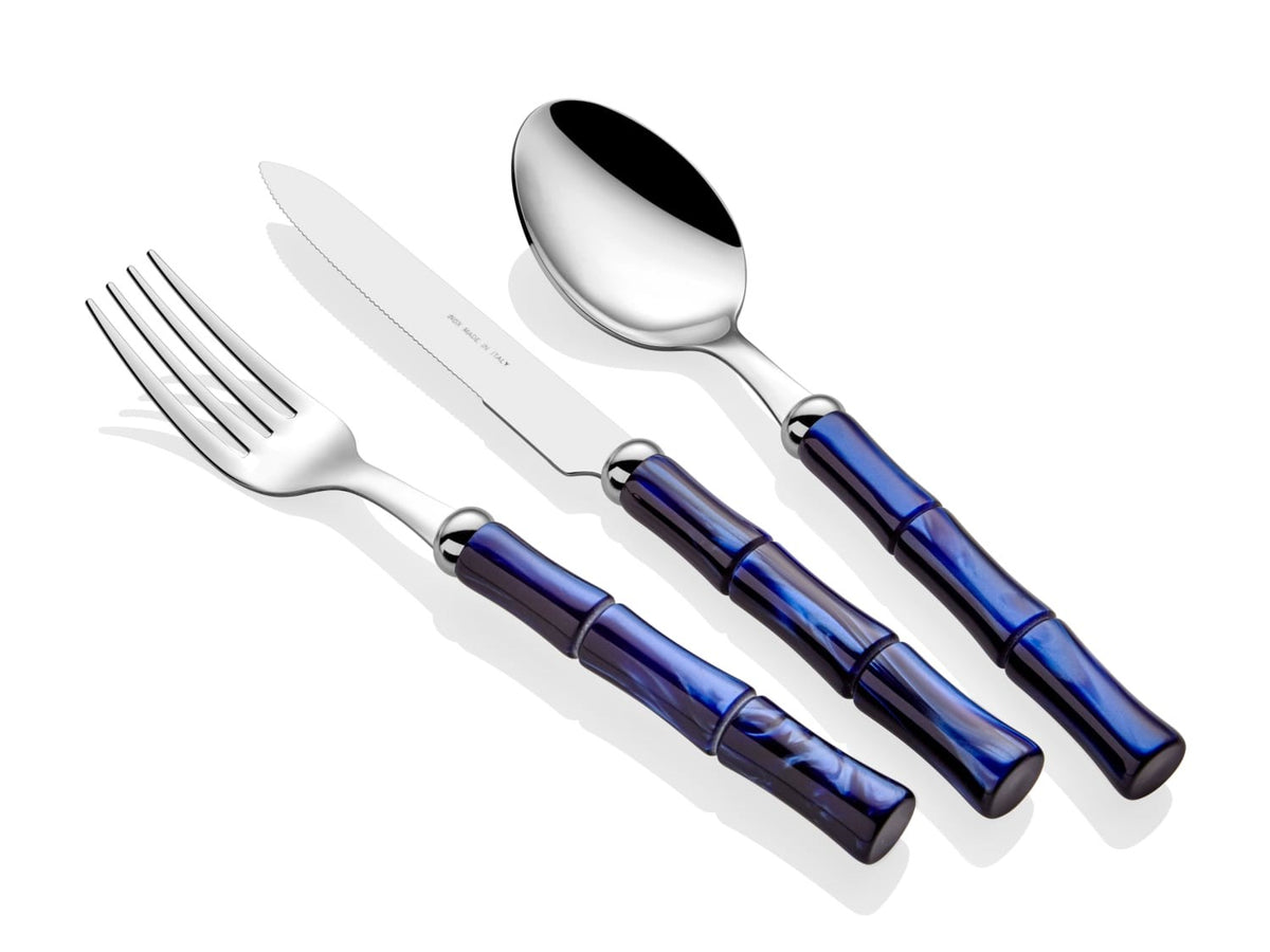 Bamboo Blue 24 Piece Cutlery Set