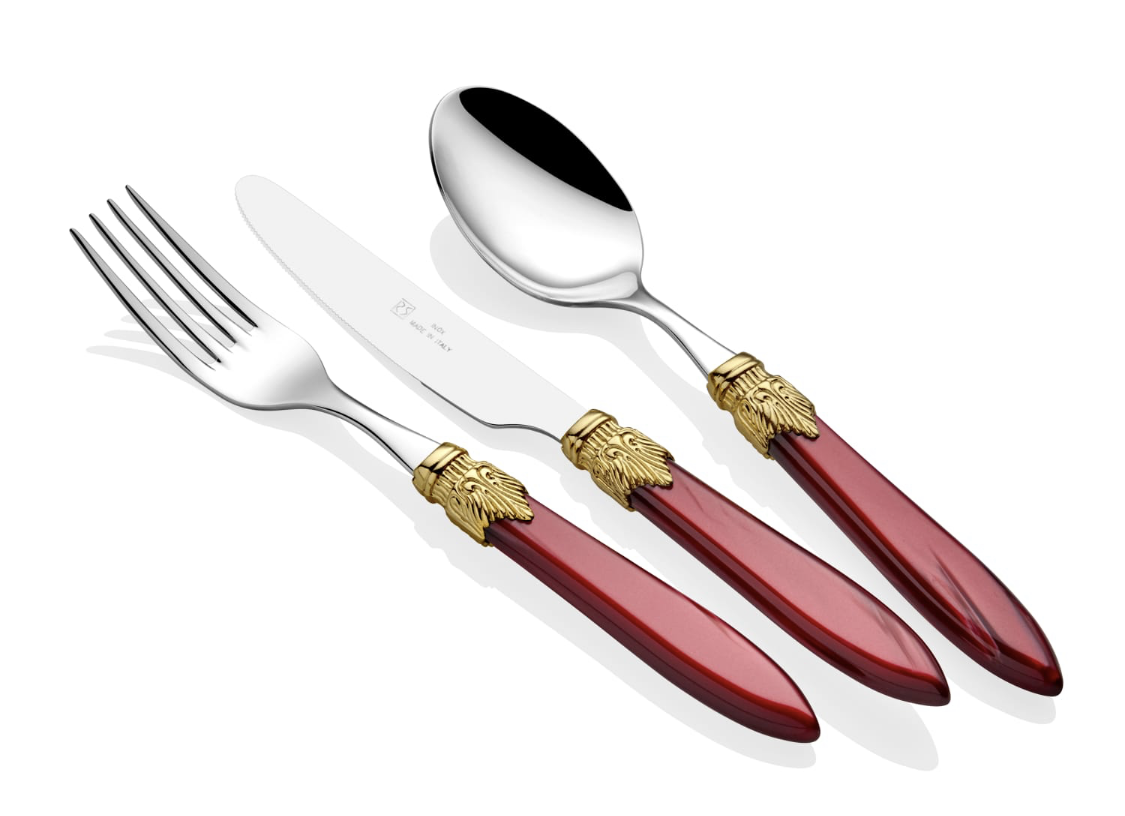 Laura Ring Burgundy 75 Piece Cutlery Set