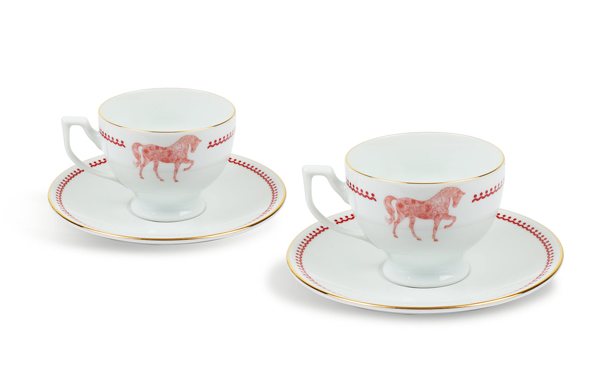 Horse Luck Collection Red - Set of Tea Cups