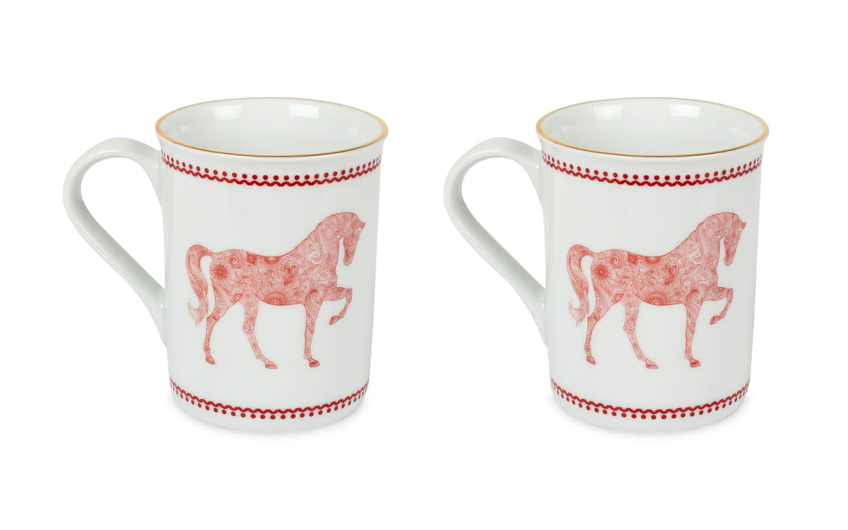 Horse Luck Koleksiyonu Kırmızı - Kupa 2'li Set