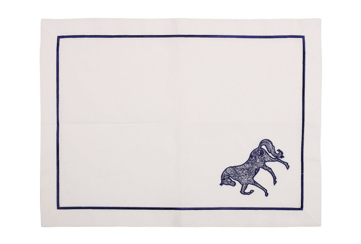 Horse Luck Collection-Blue Horse Figure Placemat
