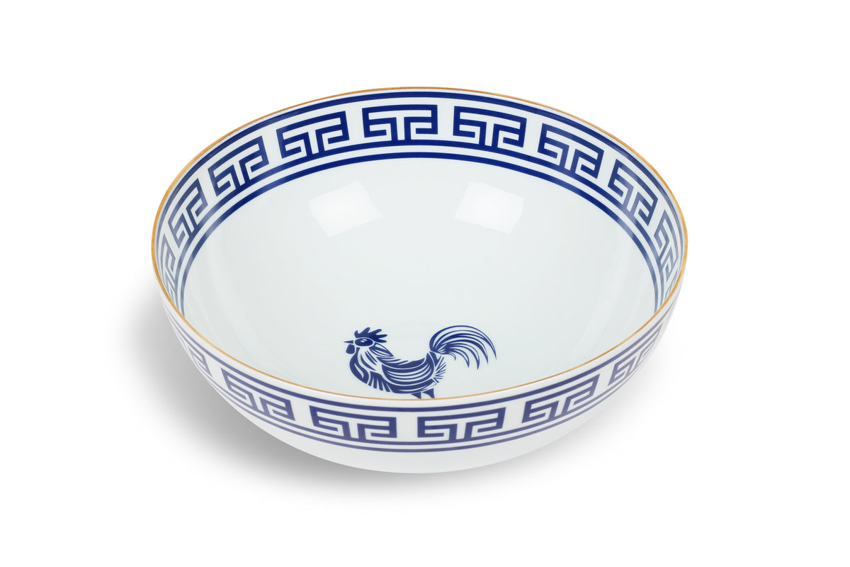 Lucky Rooster Collection Blue -25cm Bowl