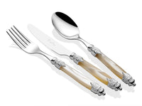 Arianna Chrome 75 Piece Cutlery Set (Bone,Grey)