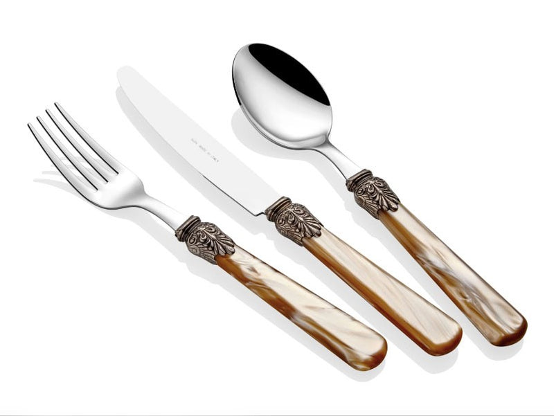 Elena 75 Piece Cutlery Set (Bone, Champagne, Black)