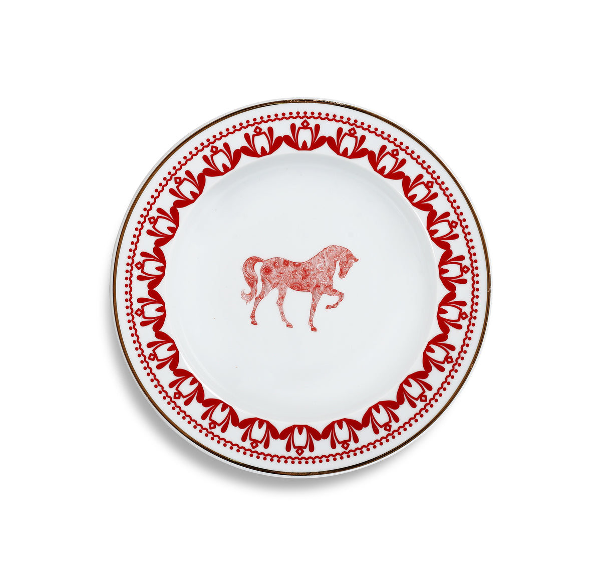 Horse Luck Koleksiyon Kırmızı - 22cm Çukur Tabak