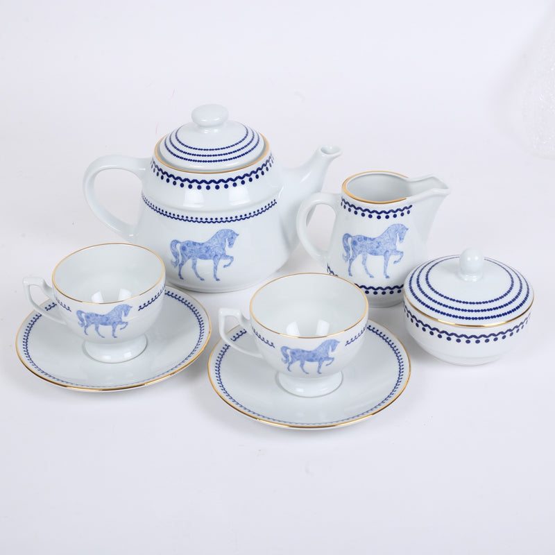 Horse Luck Collection Blue-Tea Set of 5 Pieces