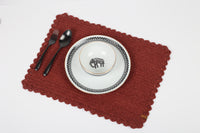 2 Paper Knitted Paper Claret Red Placemat