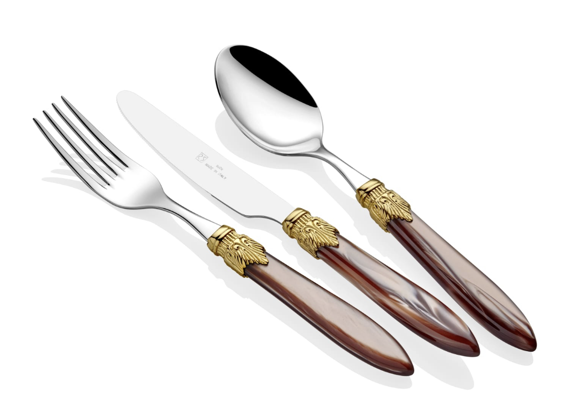 Laura Ring Brown 75 Piece Cutlery Set