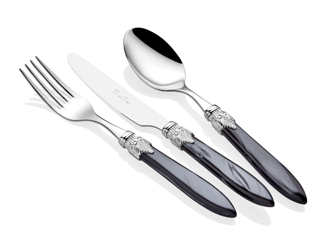 Laura Chrome Black 75 Piece Cutlery Set