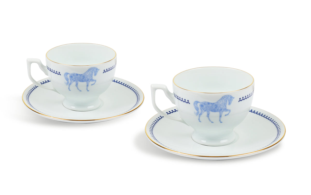Horse Luck Collection Blue - Set of Turkish Coffee Cups
