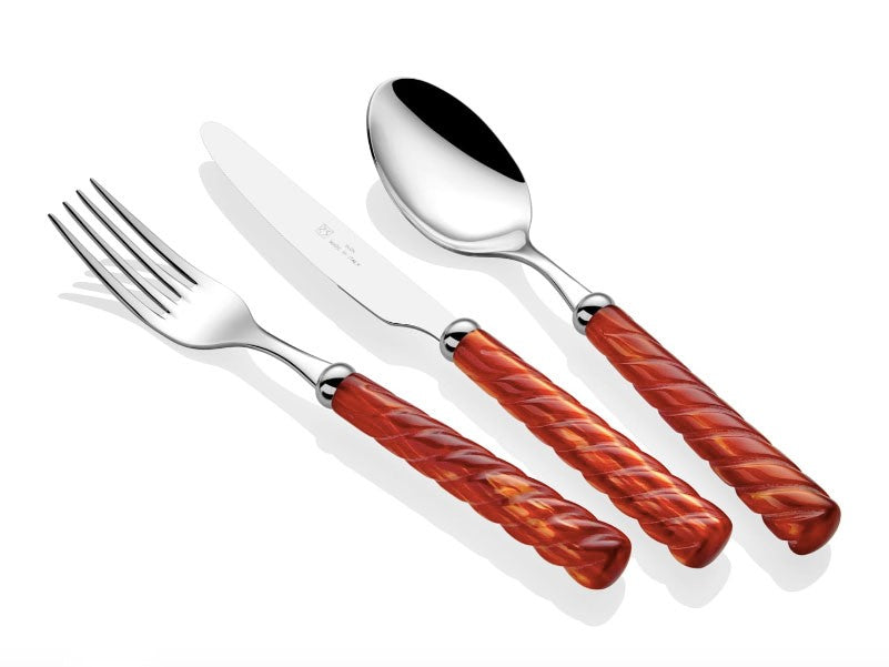 Vito 75 Piece Cutlery Set (Black, Bone, Orange)