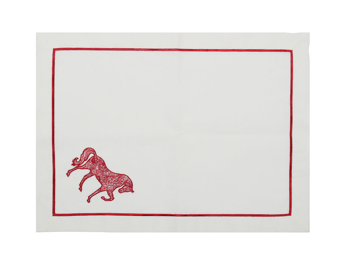 Horse Luck Collection-Red Horse Figure Placemat