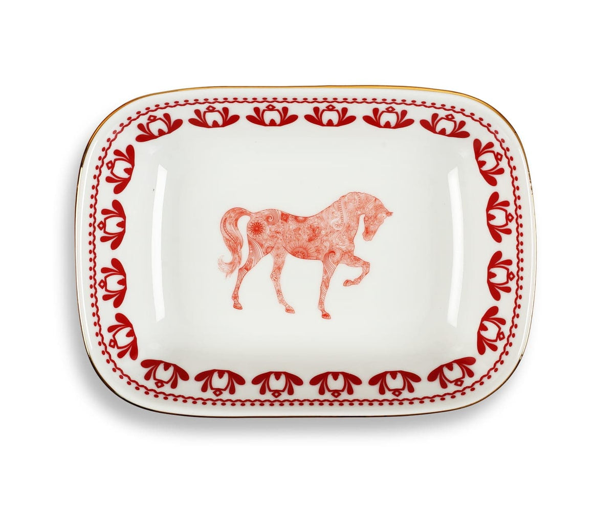 Horse Luck Koleksiyonu Kırmızı - 17cm Tabak