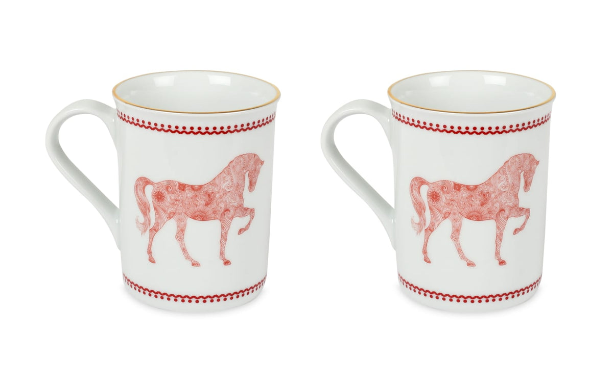 Horse Luck Collection Red -Set of Cups