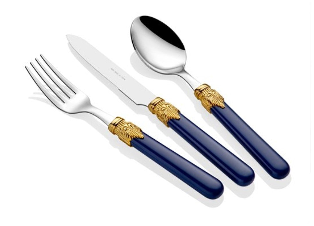 Classic Ring Navy Blue 24 Piece Cutlery Set