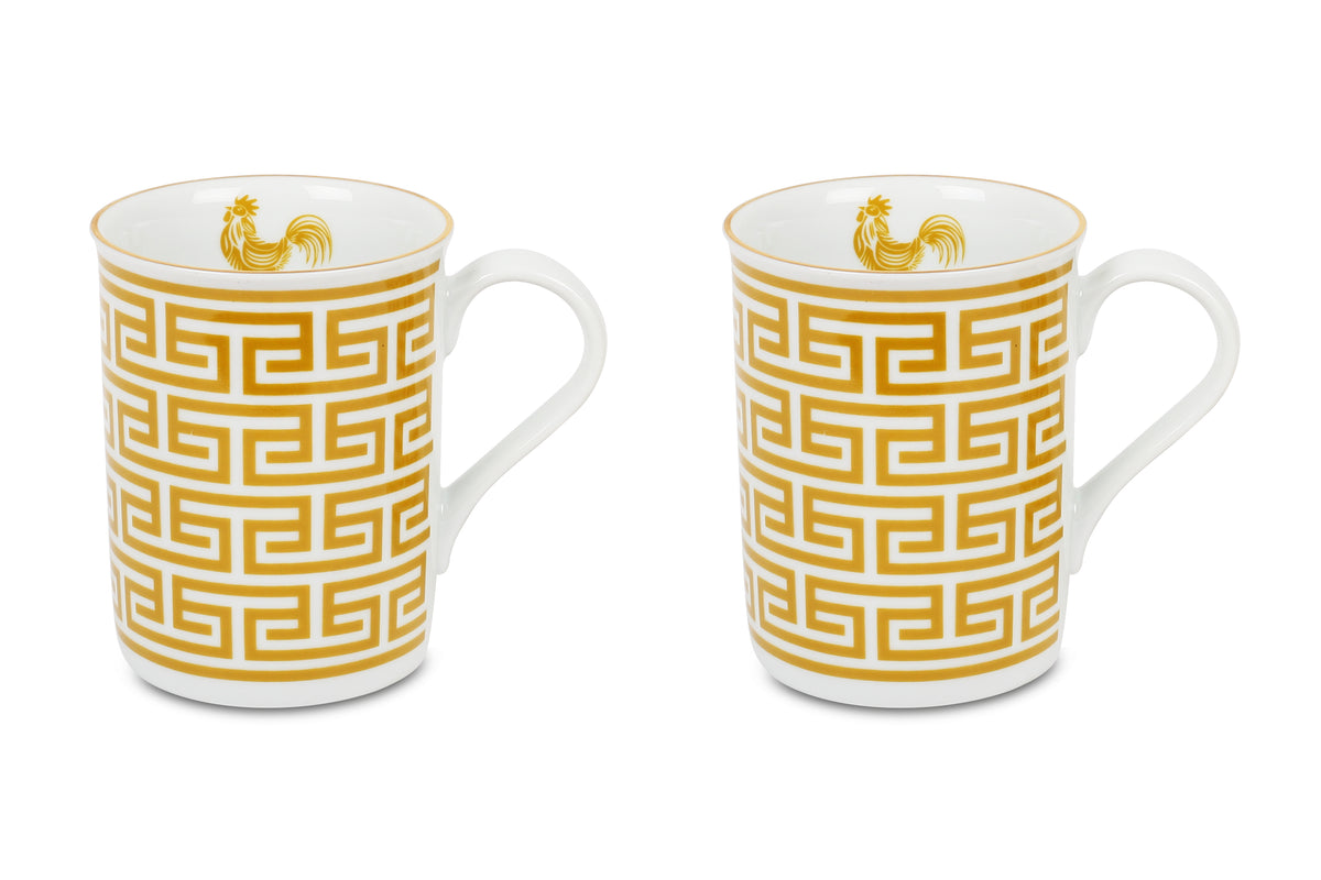Lucky Rooster Collection Mustard - Set of Mugs