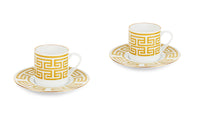 Lucky Rooster Collection Mustard - Set of Turkish Coffee Cups